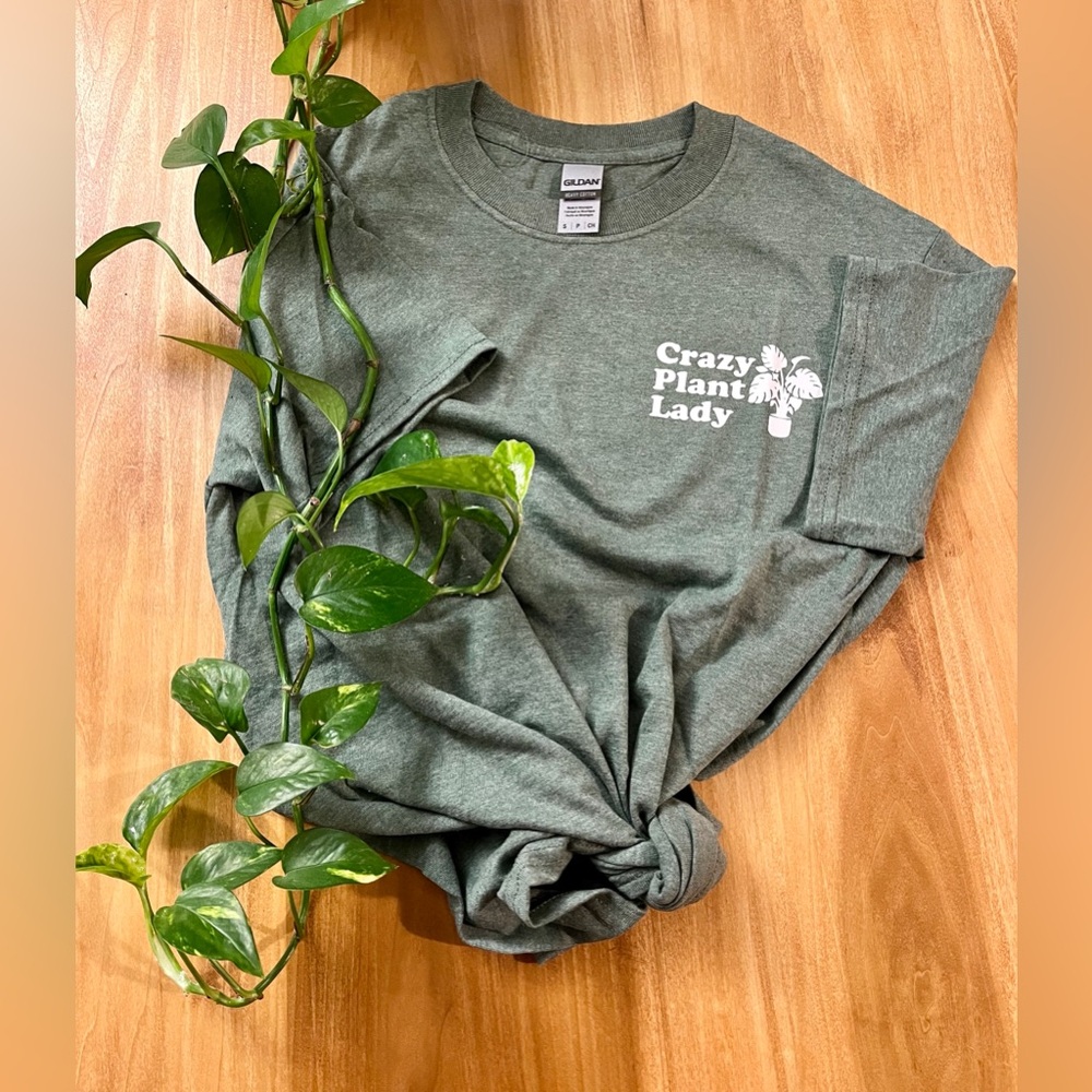 Gildan Olive Crazy Plant Lady Tee